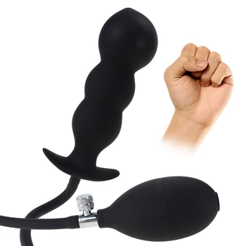 Inflatable Anal Sex Toy Stimulator Anal Beads Elastic Material Butt Plug Sex Toys for Man Couples Erotic Adult Prostate Massager 1