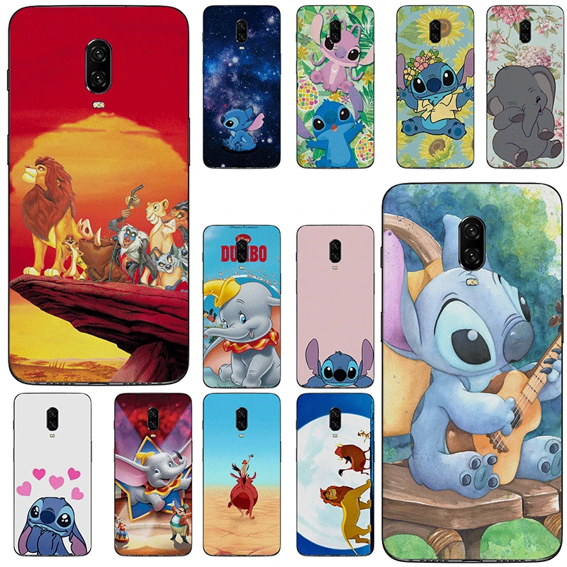 Cell Mobile Phone Case soft tpu for oneplus 5 5T 6 6T 7 Pro Back Cover Protection Cute Lilo Stitch Lion King Dumbo | Мобильные