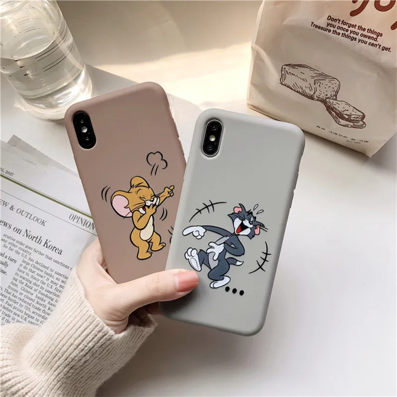 Чехол с мультяшным котом и мышкой для Xiaomi Mi 9 8 Pro SE Lite 6 A1 A2 A3 MIX 2 3, силиконовый чехол для телефона из мягкого ТПУ, чехол для пары том Джерри