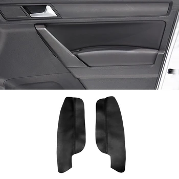 

For VW Caddy 2014 2015 2016 2pcs Microfiber Leather Car Interior Front Door Handle Armrest Panel Cover Replacement Trim