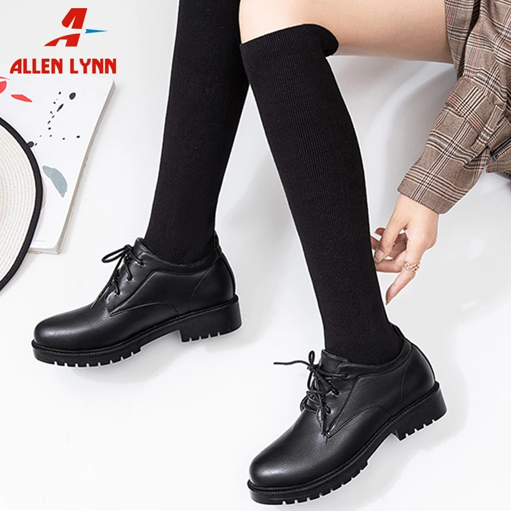 

ALLENLYNN New autumn sweet girl fake leather Knee High sock boots women 2019 large size 32-43 add fur shoes woman low heels