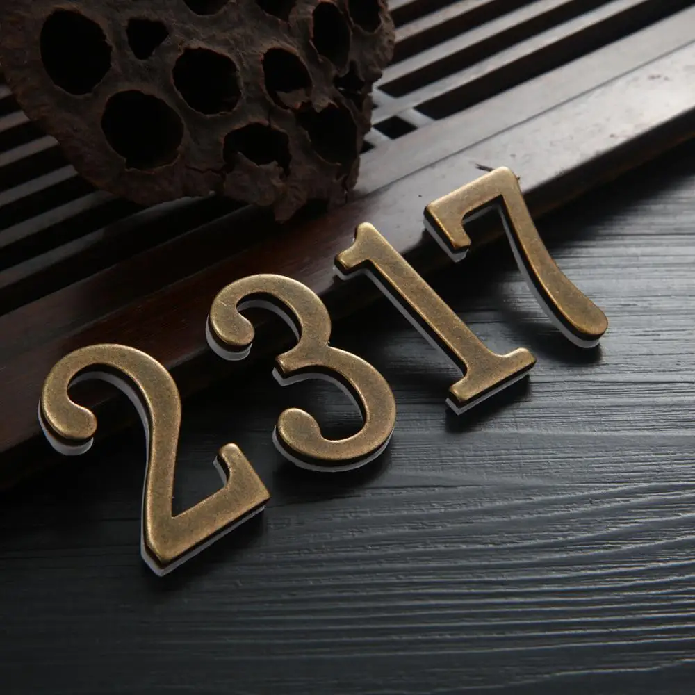 Retro Metal Bronze House Number Door Plate Custom Sign Door Number Sticker Plaque Hotel Apartment Villa Home Plate for house number signs,house numbers,number plate,door signs