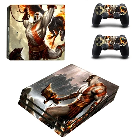 Наклейки God Of War для PS4 Pro Playstation 4 Pro консоль+ 2 контроллера геймпад виниловые наклейки игровые аксессуары - Цвет: YSP4P-2621