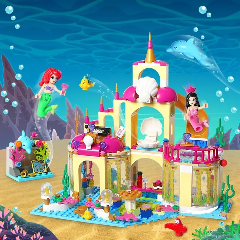 

Legoinglys Girl Friends Princess Mermaid Ariel Undersea Palace Building Bricks Blocks Sets Toy Castle