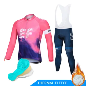 

2020 Winter Long Sleeve Cycling Jersey Set Pro Team Cycling Clothes Thermal Fleece MTB Cycle Clothing Men Road Bike Uniform
