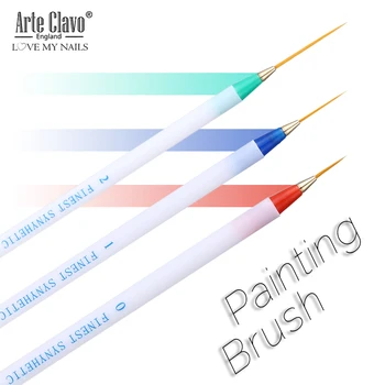 

Arte Clavo Liner 3pcs/Set Painting Pen Brush Stripe Nail Art Flower LED UV Gel Nail Polish Acrylic Pen Tip Design Manicure Tools
