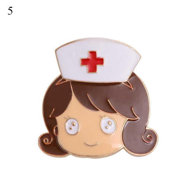 Fashion Nurse Pins Enamel Colorful Stethoscope Nurse Heartbeat Shape Brooch Jewelry Cute Metal Gift for Doctor Nurse
