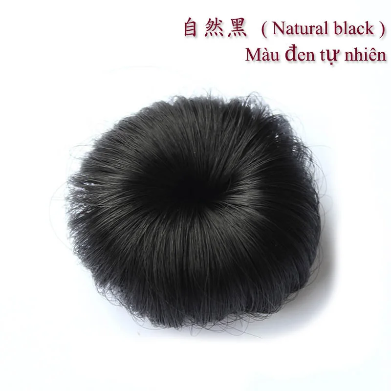 Natural black LVHAN, парик для девочек, женский, с шариковой головкой, заколка для волос для девочек, летний, иностранный стиль, Детские волосы, парик, маленький синтетический шиньон для белого цвета - Цвет: Natural black