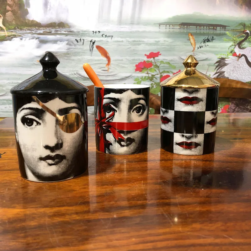 

Ceramic Makeup Pen Container Make Up Brush Jar Lina Face Cup Fornasetti Candle Holder Candle Jar Decorative Jar Decoration