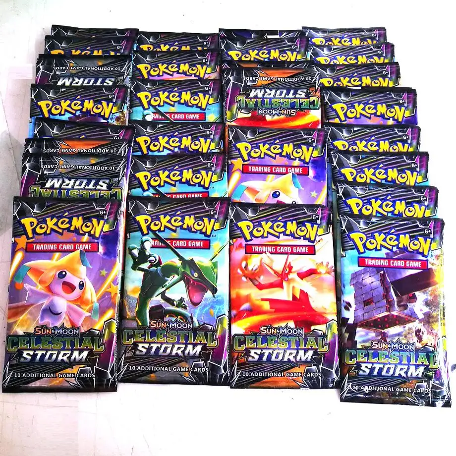 Новые карты покемон TCG: Sun& Moon Edition 4 упаковки в коробке коллекционная карточная игра