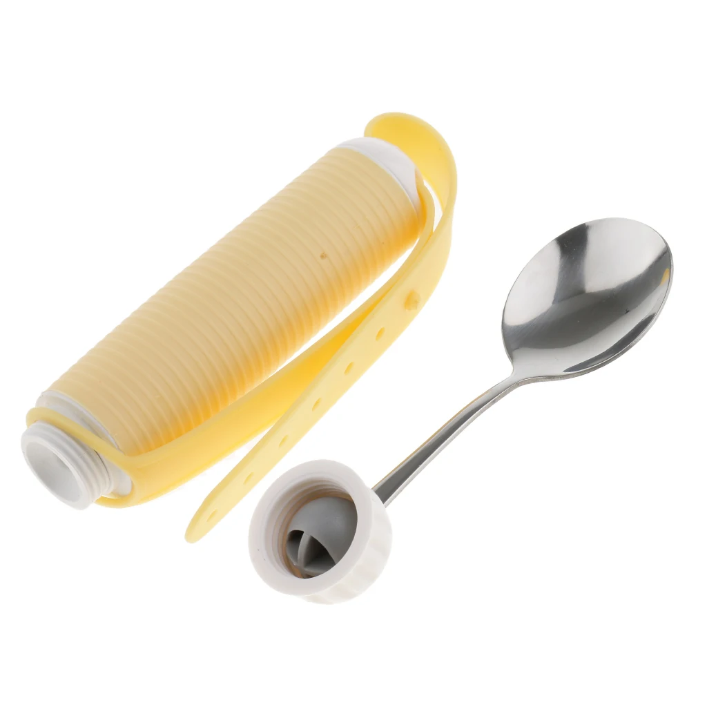 Rotating Utensil Eating Aids Spoon and Fork for Elderly Disabled Toddlers, Dining Aids Utensil for Week Grips