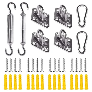 

Shade Sail Hardware Kit for Rectangle/Triangle Sun Shade Sails M5 Mounting Hanging Installation Accessory