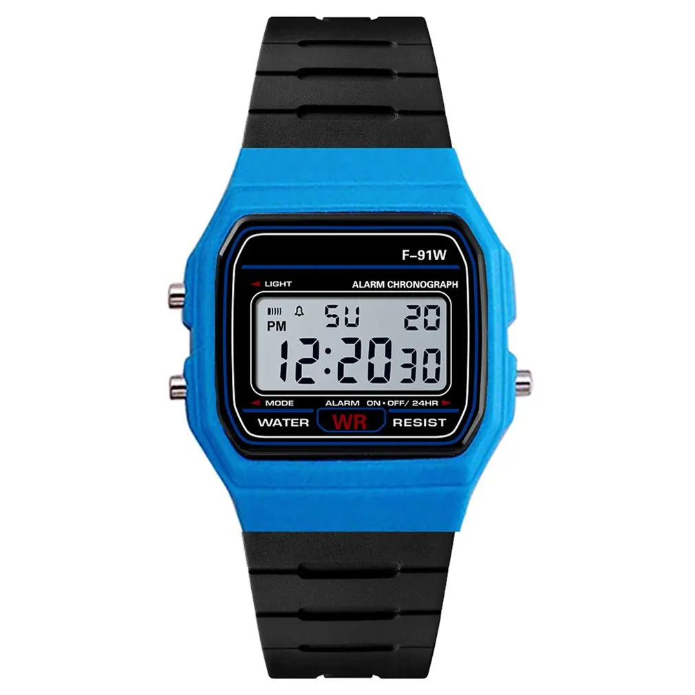 Силикон унисекс водонепроницаемые электронные Модные Часы повседневные спортивные цифровые часы квадратные светодиодные часы - Цвет: 10