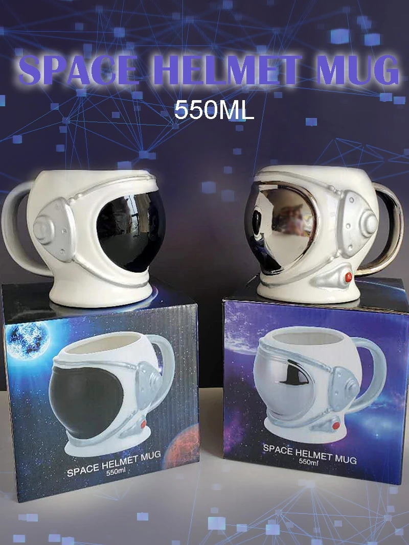 Creative 3D Astronaut Space Helmet Mug With Handgrip Spaceman Ceramic Office Home Tea Cup Water Drinking Tumbler cup | Дом и сад