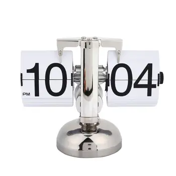 

Vintage Retro Scale Modern Digital Auto Flip Stand Home Metal Desk Clock White