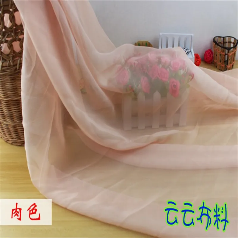 Chiffon Fabric By The Meter for Skirt Dress Clothes The Inner Lining Sewing Chiffon Fabric Green Fabric For Summer Dress