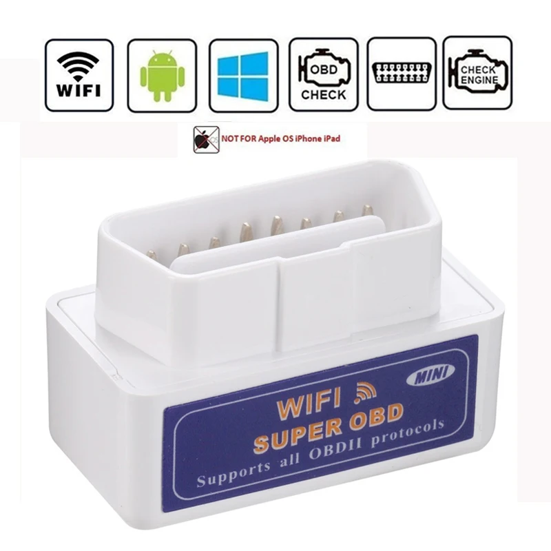 

Super Mini ELM327 Car WIFI OBD2 Scanner Diagnostic Tool Automobile Engine Check Interface Adapter For Android V2.1