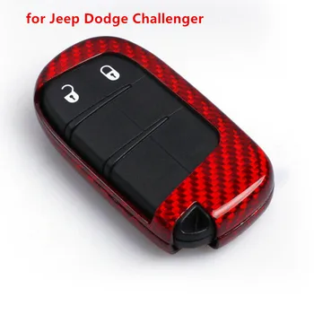 

& Box Car Carbon Fiber Key Case Lightweight Cover For Jeep Dodge Challenger SRT