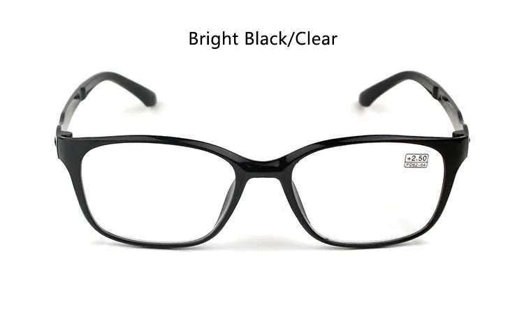 bright black clear Мягкие мужские очки для чтения, квадратные очки, прозрачные очки, оптическая оправа, роскошные Брендовые очки armacao de oculos - Цвет оправы: bright black clear