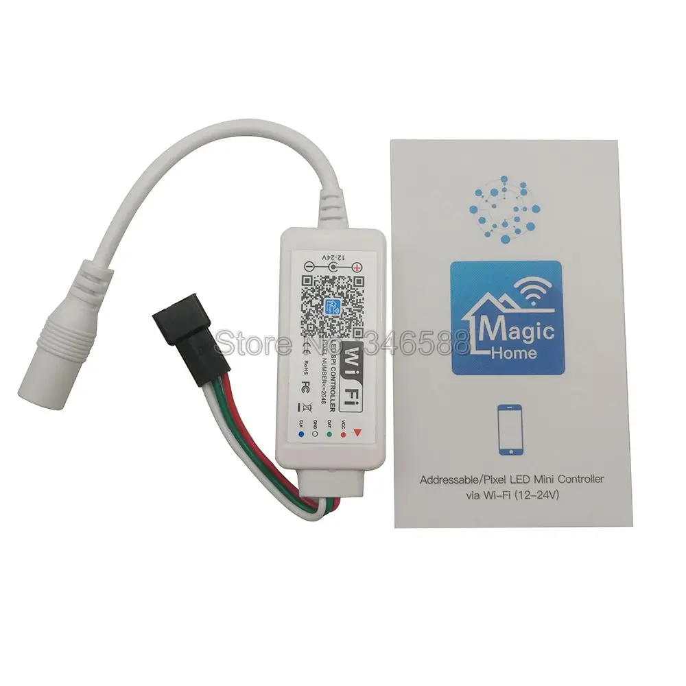 DC12-24V Magic Home Мини WiFi-SPI светодиодный Управление; 2048 пикселей мобильного приложения Alexa Google Home голосовое Управление для детей возрастом от 12V WS2811 полосы