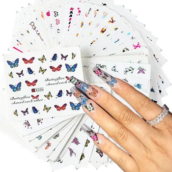 

50pcs 3D Nails Art Stickers on Nails Manicure Cartoon Cat Nail Design for Stickers for Nails Decals Decoration Adhesive Foils
