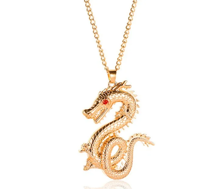 

Amazon Wish Hot Sales Necklace Fashion Creative China Accessories Delicacy Retro Zodiac Dragon Rhinestone Necklace