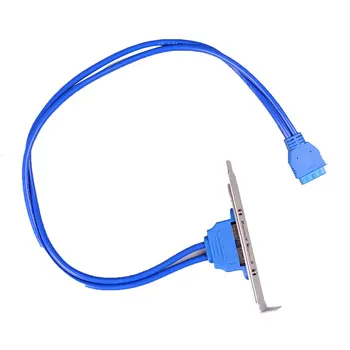 

High Speed USB 3.0 Back Panel Expansion Bracket to 20-pin Header Cable (2-port) Motherboard for PC Cable Adapter