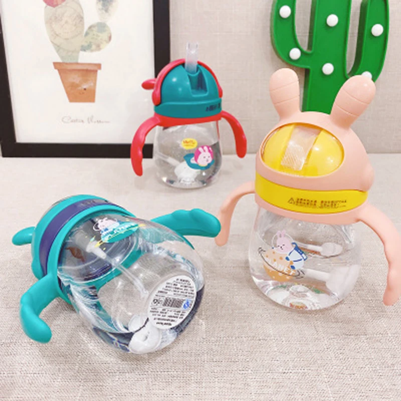 

Baby Drinkware Little Animal Infant Learn to Drink Cup Children Bottle Straw Cups Anti-Choke Kettle Training To Drink Cup Bottle
