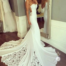 Lceland Poppy, без рукавов, Русалка, свадебные платья,, сексуальное, Vestido de Noiva, длина до пола, Кружевная аппликация, свадебные платья