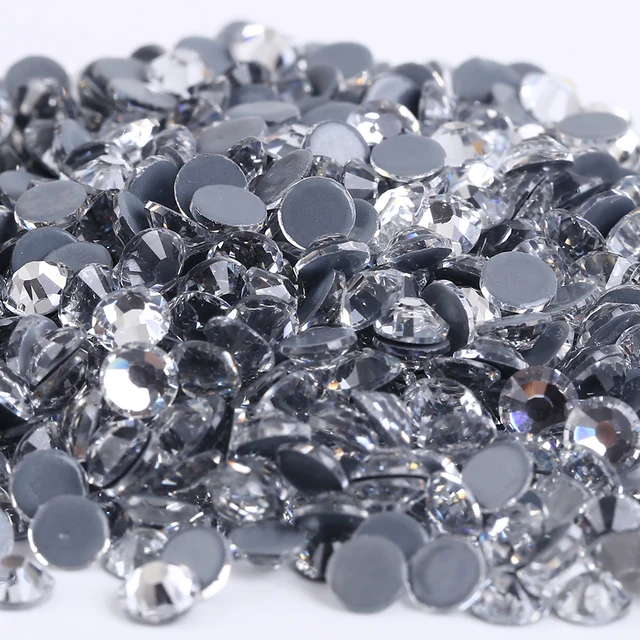 Super Glitter Crystal AB Non Hot Fix Rhinestones SS3-SS50 FlatBack Strass Sewing&Fabric Garment Nail Art Rhinestones Decorations Glue Clear