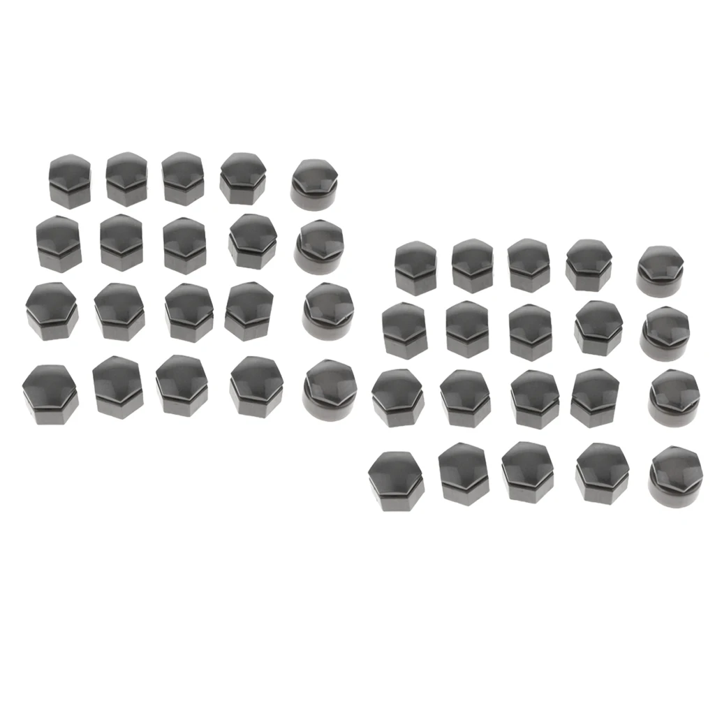 40x Gray Tire Wheel Screw Bolts Nut Caps Tyre Wheel Dust Covers For Audi Q7