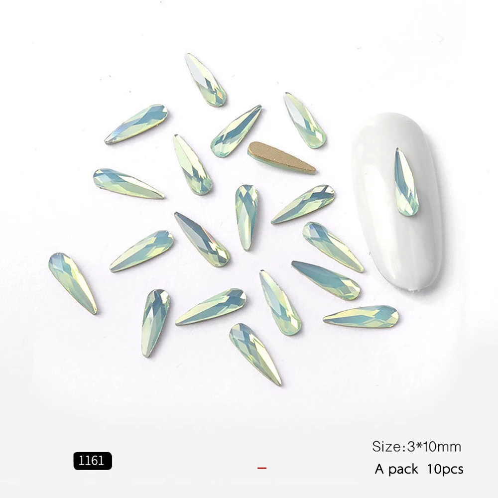 3x10mm - 10pcs Стразы для дизайна ногтей 10 шт./лот 3x10 мм Каплевидная форма качество 5A стразы из хрустального стекла для женщин для украшения ногтей своими руками - Цвет: 3x10mm - 10pcs