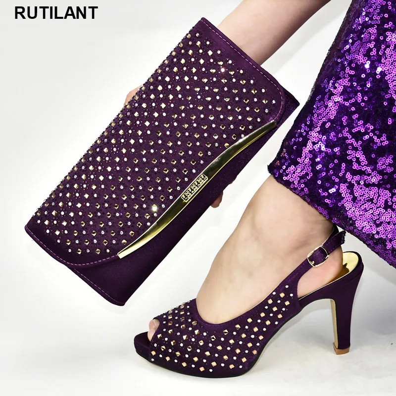 

Latest Italian Shoes and Bag Set Wholesale 2020 Italian Shoes and Bags Set Envio Gratis Nigerian Women Party Pumps High Heels