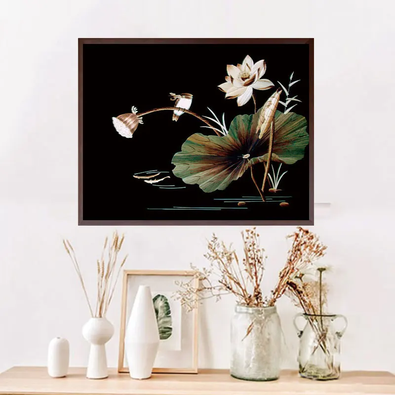 

Chinese reed painting decoration handicraft artwork home decoration handwork model living room bedroom hanging decoration plant