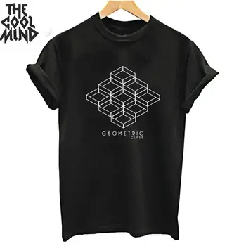 

COOLMIND top quality 100% cotton geomeiric print women T shirt casual o-neck women tshirt cool t-shirt female women tee shirts