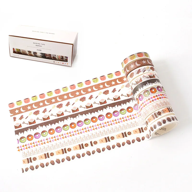 10 шт./упак. Геометрическая Маскировка васи лента набор украшения стикеры Скрапбукинг дневник клейкая лента школьные канцелярские принадлежности D20 - Цвет: 07