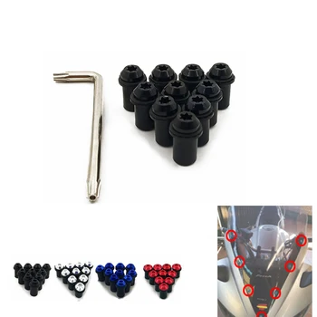 

5MM M5 10Pcs Universal Motorcycle Nuts Bolts for Windscreen Windshield Fairing Screws Aluminum Motorbike Accessories