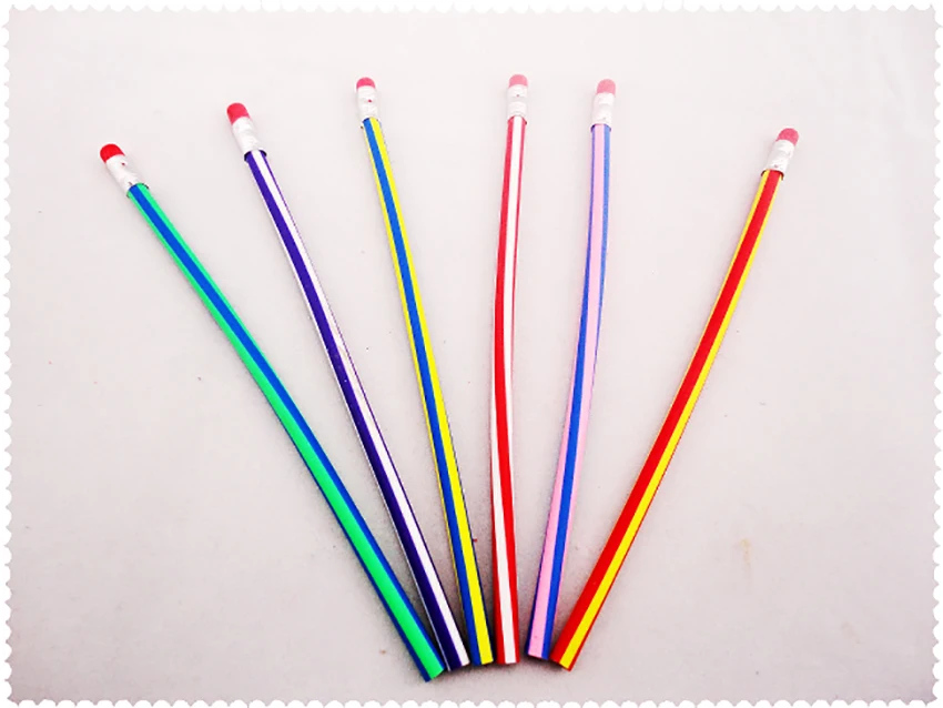 3 шт./партия Красочный Волшебный складной мягкий карандаш с ластиком Забавный креативный карандаш для детей подарок вращение на 360 градусов, без тонера