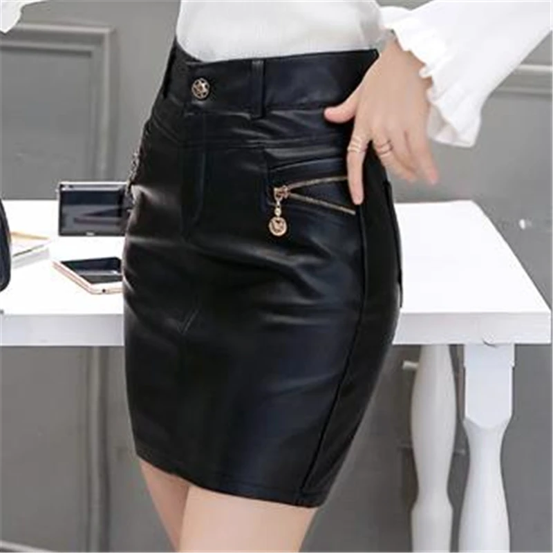 Женская на весенний сезон размера плюс искусственная ( ый) Тонкий юбки женские