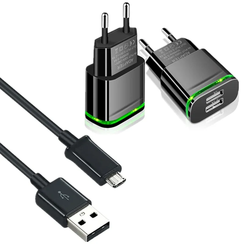2USB быстро Зарядное устройство Tarvel адаптер+ Micro Зарядка через usb кабель для huawei Y6 Y7 Y9 Y5 Honor 10i 20i 8S 8A 8C 8X 9N 7A 7C