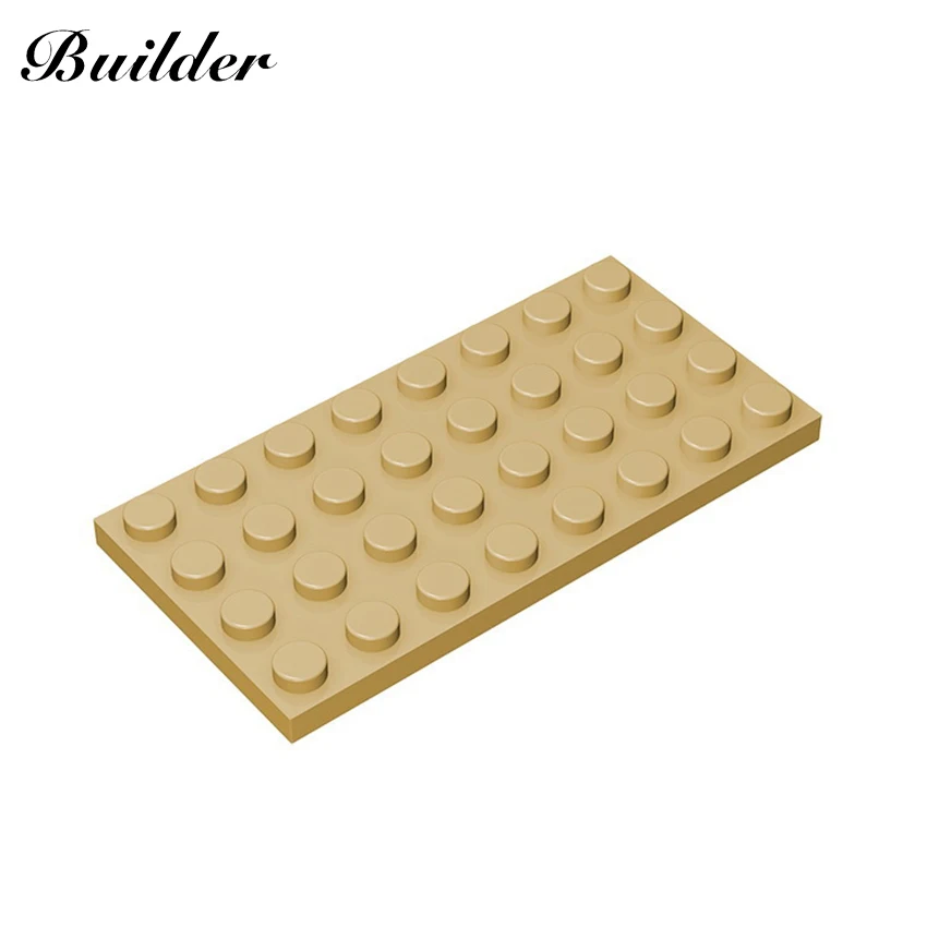 리틀 빌더 3035 MOC 얇은 피규어 벽돌 4x8 도트 10pcs 빌딩 블록 DIY 크리 에이 티브 조립 입자 완구 어린이를위한