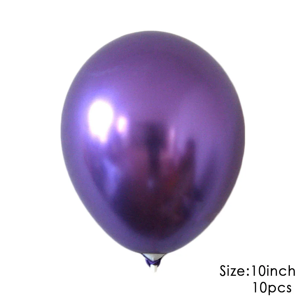 5 шт. 18 дюймов надувные латексные воздушные шары с металлическим отливом толстый, хромированныей металлический баллон гелия для дня рождения Свадебная вечеринка Globos - Цвет: 10pcs purple
