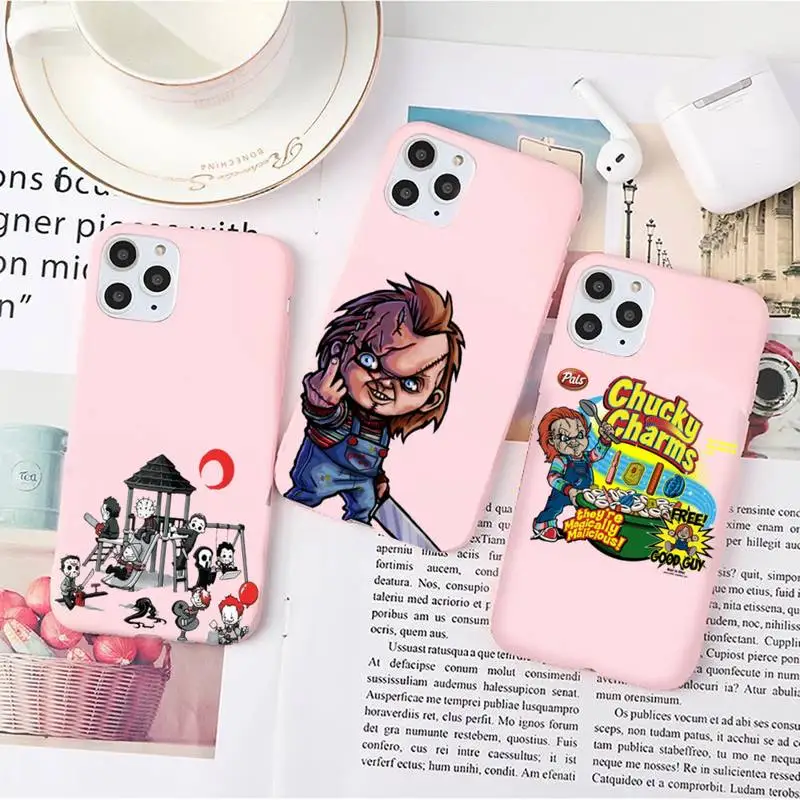 Chucky Good Guys Phone Case Pink Candy Color for iPhone 6 7 8 11 12 13 s mini pro X XS XR MAX Plus | Мобильные телефоны и