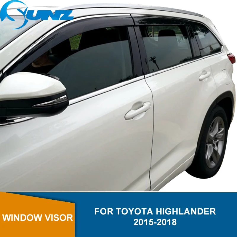 

Side Window Deflectors For Totoya Highlander 2015 2016 2017 2018 Window Visor Vent Shades Sun Rain Deflector Guard SUNZ