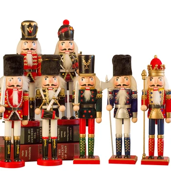 

AA Christmas Ornaments, Wooden Soldier Puppet Desktop Decor Christmas Decorations for Home Office