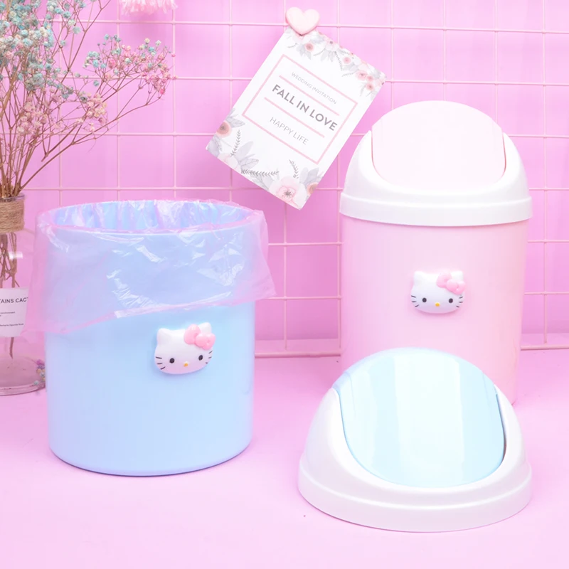 Hello kitty настольная гостиная спальня Туалет прекрасный мусор Бытовая пластиковая корзина Poubelle мусорное ведро авто аксессуары