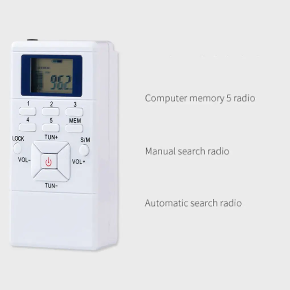 Карманное fm-радио приемник Цифровая настройка стерео однодиапазонный с ЖК-дисплеем наушники для ходьбы