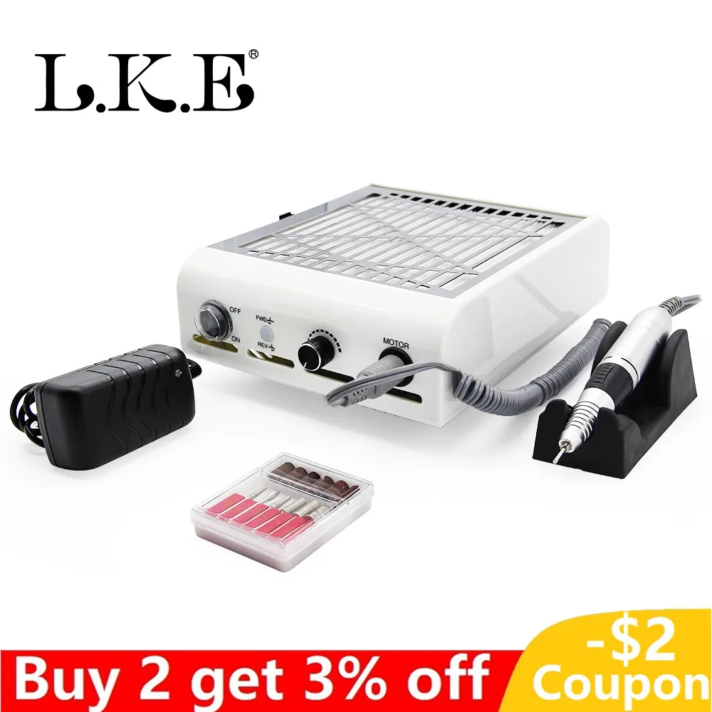 

Nail Drill Manicure Cutter with Nail Dust Collector Vacuum Cleaner 2 in 1 Manicure Salon Nail Art 60W Dust Suction Machine