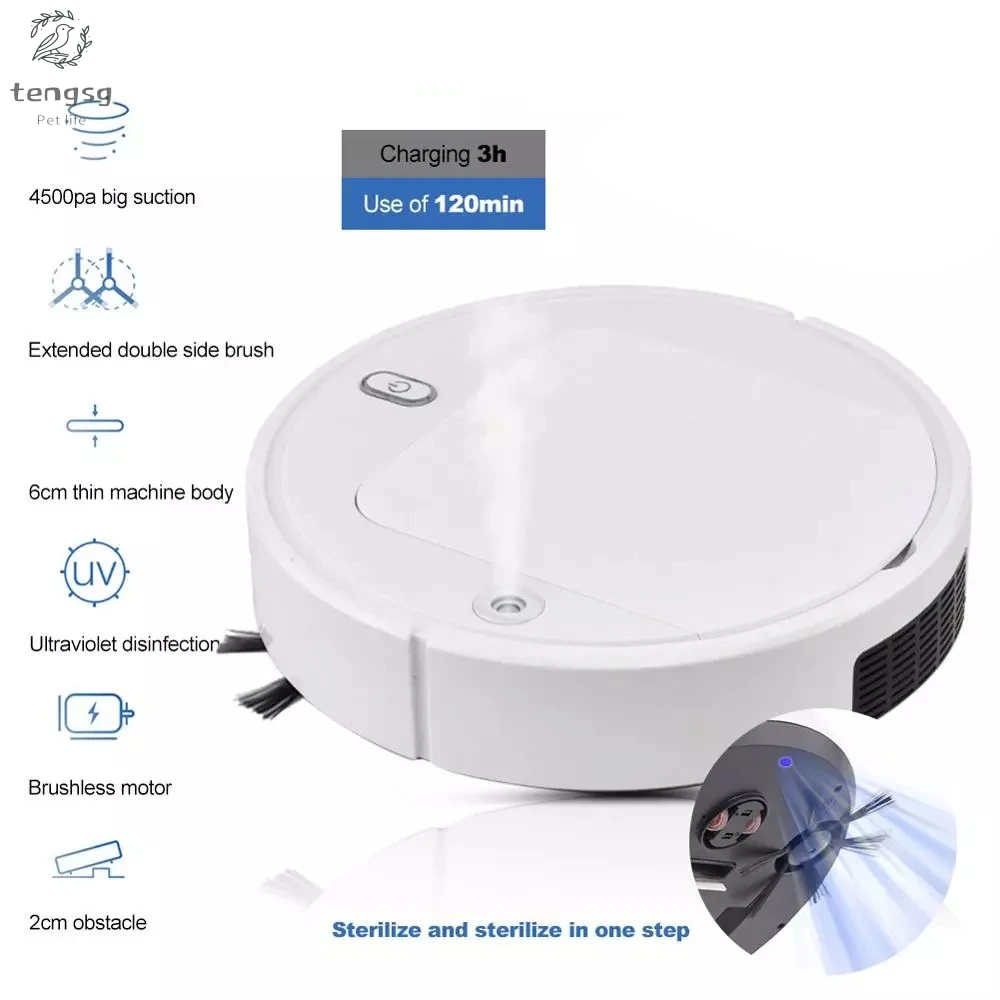 

Automatic Sweeping Robot Spray Disinfection Ultraviolet Lazy Cleaning Machine Charging Household Smart Vacuum Cleaner