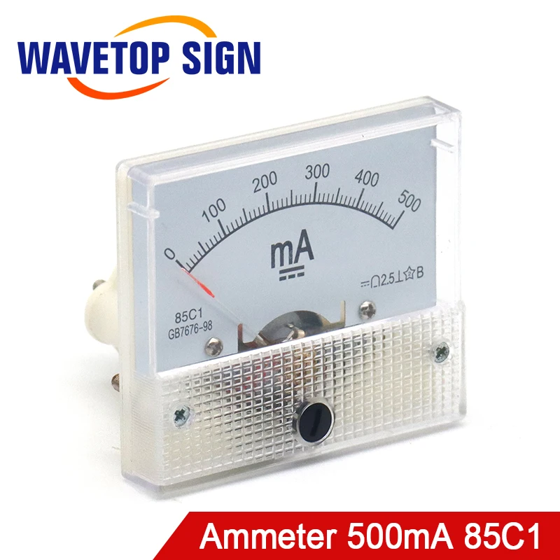 WaveTopSign Амперметр 500mA 85C1 DC 0-500mA аналоговая Amp Панель измеритель тока для CO2 лазерный